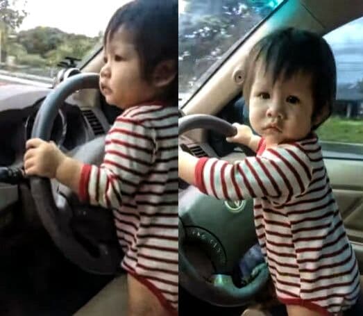 Таиланд. Новости: Таец позволил своей 10-месячной дочке порулить машиной.
