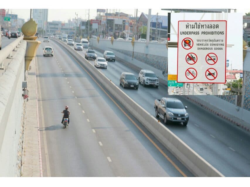 Полиция игнорирует мотоциклы и грузовики, которые ездят по подземному туннелю в Паттайе.