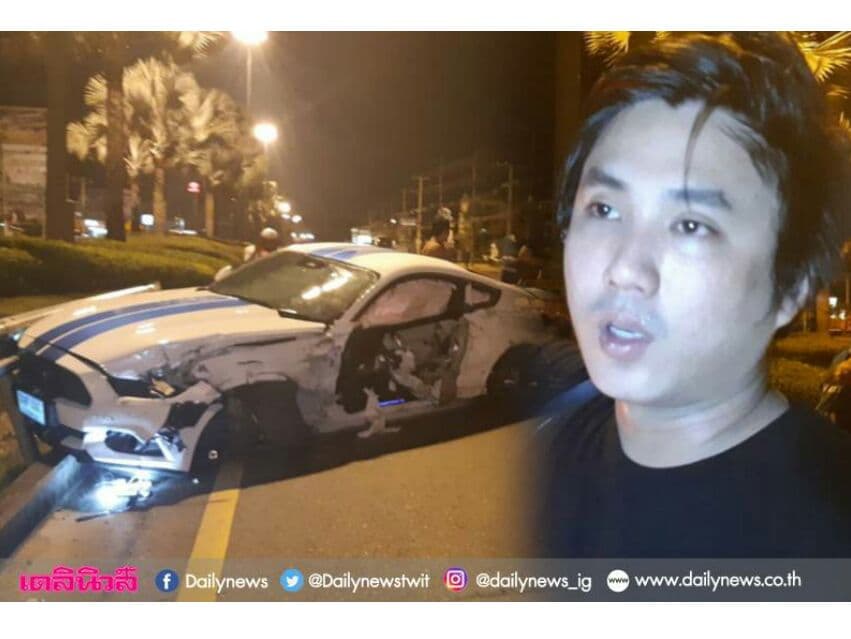 В Паттайе знаменитый тайский мотогонщик разбил свой Mustang.