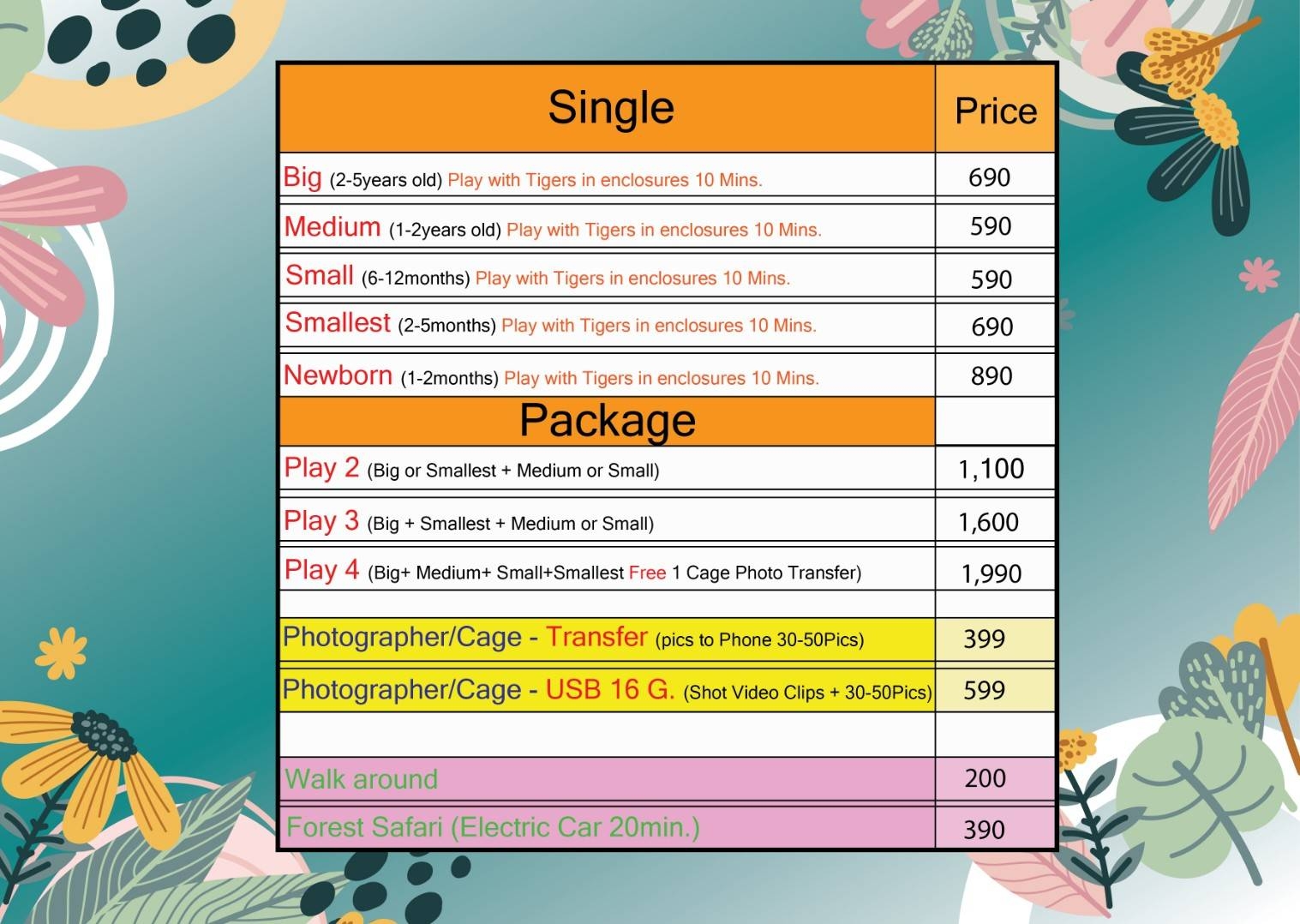 Тигровый парк в Паттайе